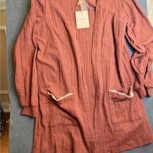 Blu Pepper Dusty Rose Knit Cardigan. NWT